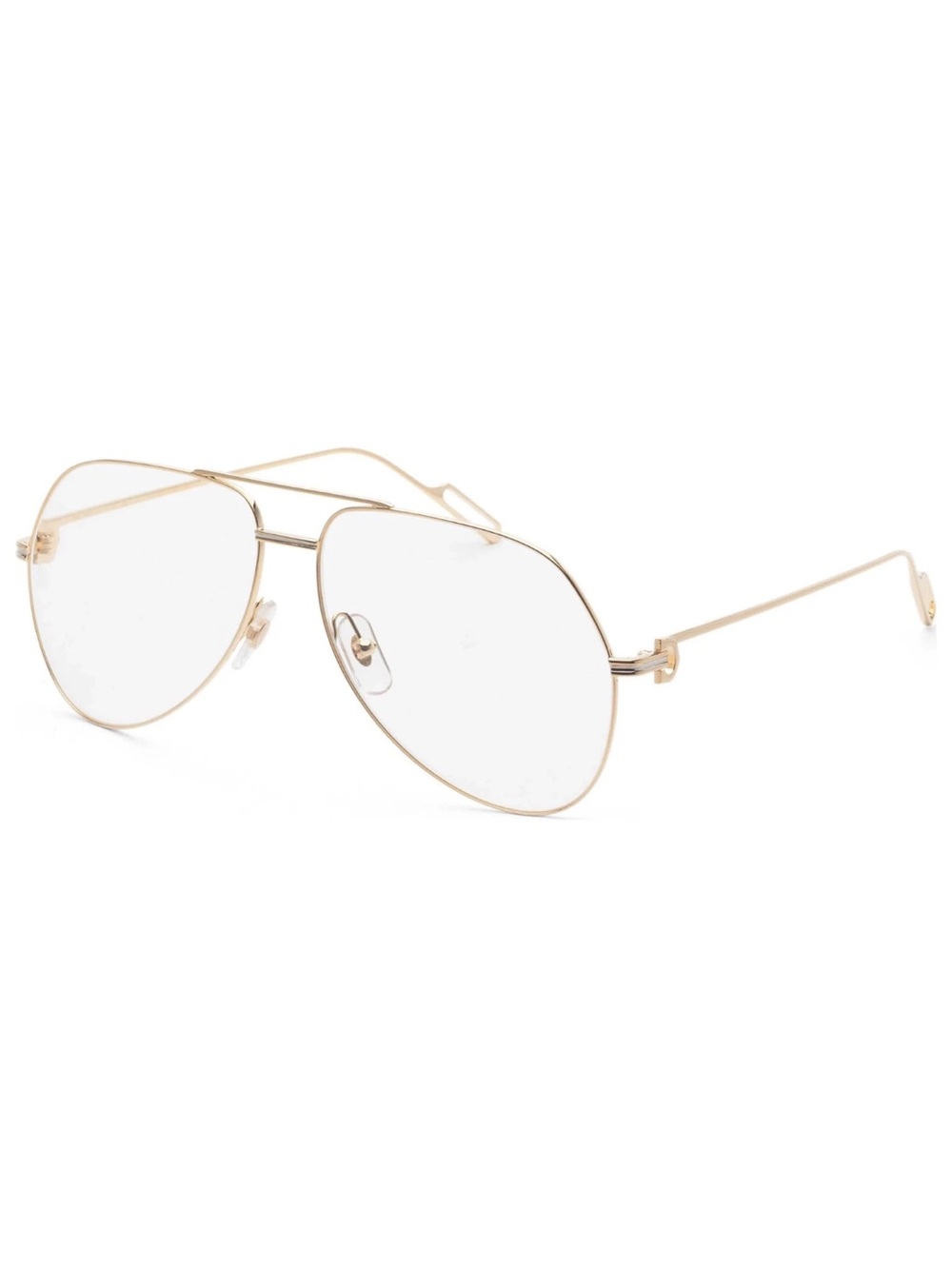 Auth Cartier CT0116O 003 Aviator Eyeglasses Gold Frame Clear Lens NEW